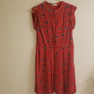 Shoshanna red floral print dress
